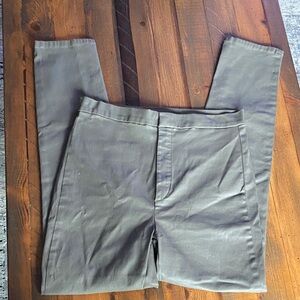 Massimo Dutti Olive Leather like pants size 6